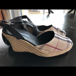 Burberry Wedge Espadrilles Sandals